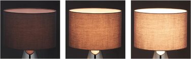 Relaxdays Nachttischlampe Touch dimmbar, 3 Stufen, E14, HxD: 48,5 x 28 cm, modern, Touch Lampe mit Schirm, grau/silber