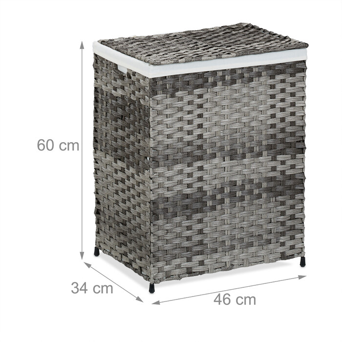 Relaxdays Wäschekorb Rattan-Optik 90 L