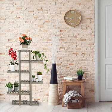 Relaxdays 5-stufiges Blumenregal Holz, Shabby, 125x81x25 cm, Grau