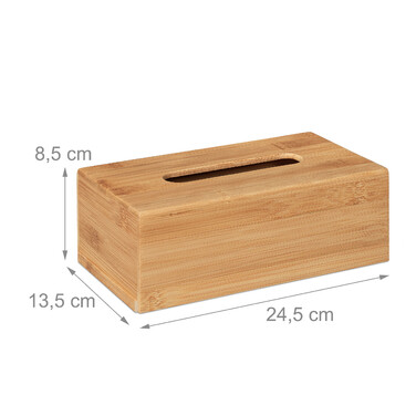 Relaxdays Kosmetiktücherbox aus Bambus