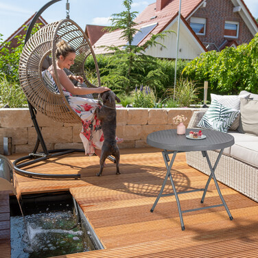 Relaxdays Klappbarer Gartentisch in Rattanoptik