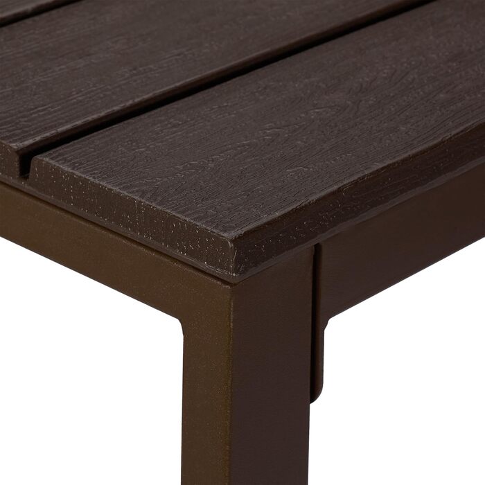 Relaxdays wetterfester Beistelltisch für Balkon, Terrasse & Garten, 39x52x48 cm, Braun