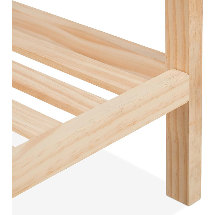 Relaxdays Couchtisch, Wohnzimmertisch mit Glasplatte, Holz, HBT 35 x 80 x 40 cm, rechteckiger Sofatisch, 2 Etagen, Natur