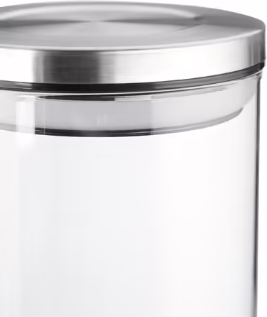 Relaxdays Vorratsglas 3er Set, 600ml, luftdicht, Edelstahl Deckel, für Müsli, Reis & Tee, 14x9.5x9.5 cm
