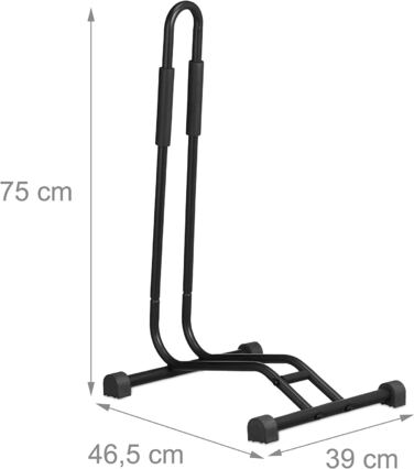 Relaxdays Fahrradständer Boden, für Reifenbreite bis 2,5', Fahrrad Ausstellungsständer, Vorder-& Hinterrad, schwarz