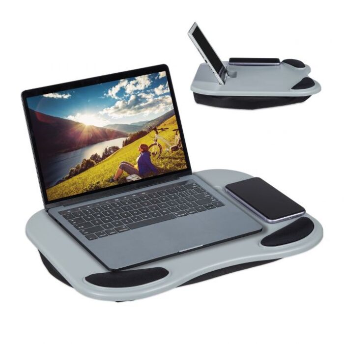 Relaxdays Laptopkissen grau