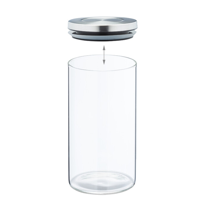 Relaxdays Vorratsgläser 4er Set je 1000 ml