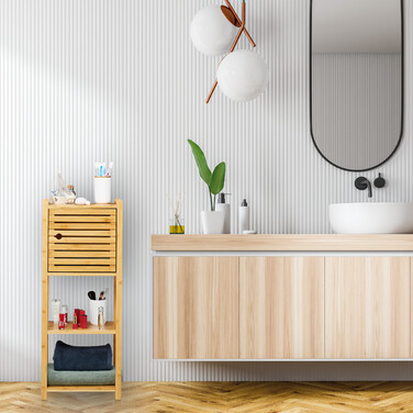Relaxdays Badregal Bambus mit 4 Ablagen