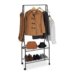 Relaxdays Rollgarderobe mit Ablage & Haken