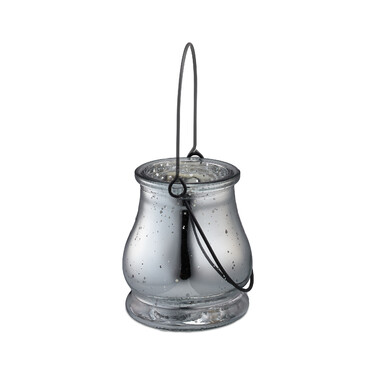 Relaxdays Silbernes Windlicht im 12er Set