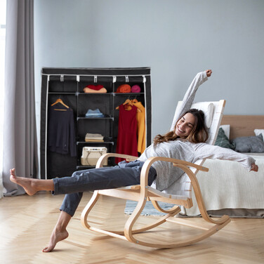 Relaxdays Stoffkleiderschrank XXL mit 9 Böden