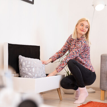 Relaxdays Samt Sitzbank mit Stauraum