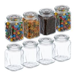 Relaxdays 8er Set Vorratsgläser mit Deckel 750 ml