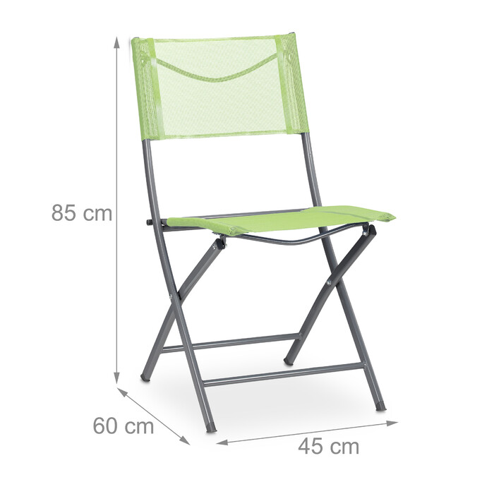 Relaxdays Klappbarer Gartenstuhl 2er Set grün