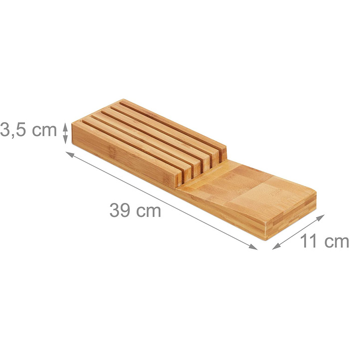 Relaxdays Messerorganizer, Messeraufbewahrung für 5 Messer, 3,5 x 11 x 39 cm