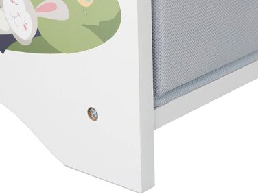 Relaxdays Kinderregal, 4 Boxen,  Motiv, Spielzeug Aufbewahrung, Kinderzimmer HxBxT 98 x 82,5 x 30 cm, bunt (Lagerfeuer)