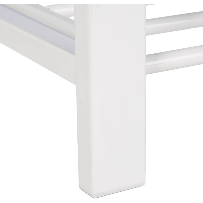 Relaxdays Schuhbank, Sitzpolster, offen, 2 Ebenen, Metall, HBT: 50x81x32cm, grau