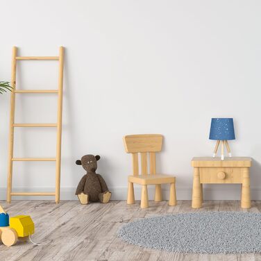 Relaxdays Kinderzimmer Tischlampe, E14, Stoffschirm mit Sternen, 40 cm, 50% Eisen, rosa