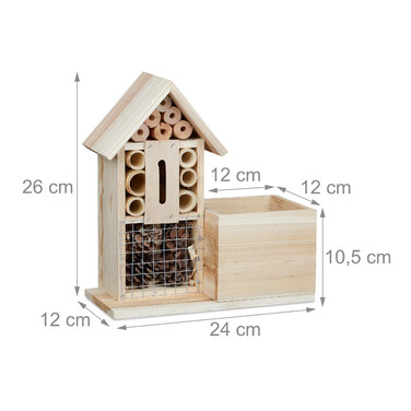 Relaxdays Blumentopf Bienenhotel Holz