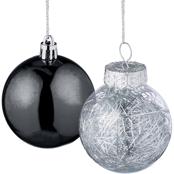 Relaxdays Weihnachtskugeln 101er Set, Kunststoff, Baumdeko mit Kugeln & Spitze, rosa/weiß (Schwarz)