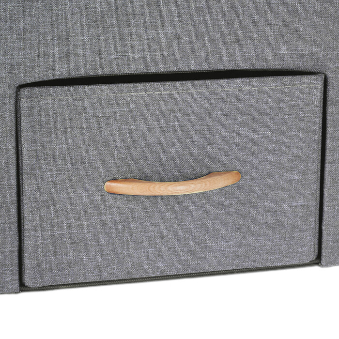 Relaxdays Graue Sitzbank mit 2 Schubladen