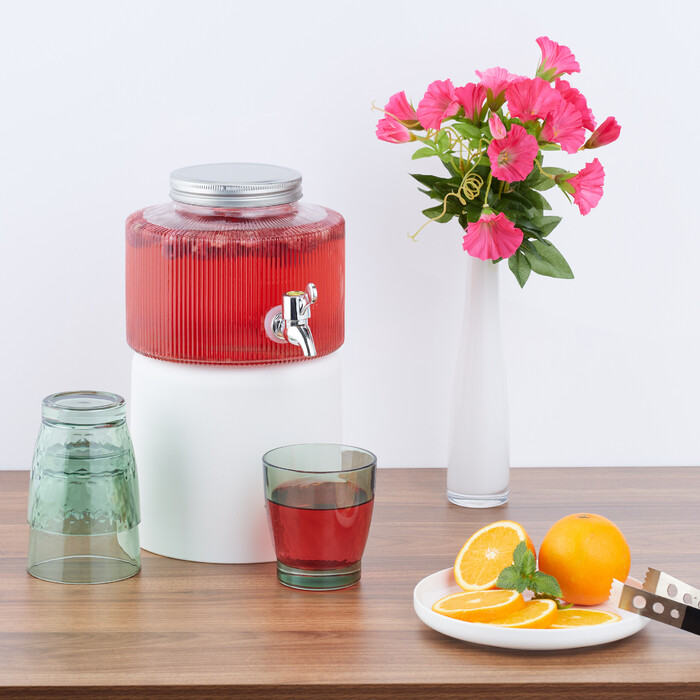 Relaxdays Dekorativer Getränkespender 2,8 Liter