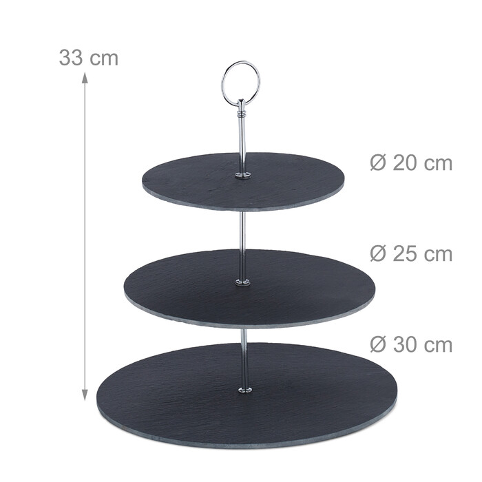 Relaxdays Schiefer Etagere 3 Etagen
