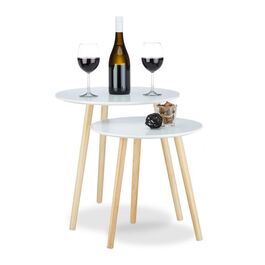 Relaxdays Beistelltisch 2er Set Skandinavisch