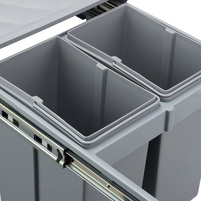 Relaxdays Einbaumülleimer Grau Deluxe 4x8L