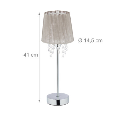 Relaxdays Tischlampe Organza Kristall