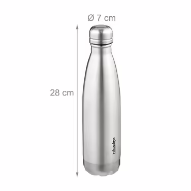 Relaxdays Trinkflasche Edelstahl 500 ml