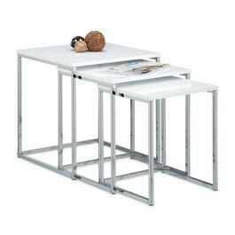 Relaxdays Beistelltische 3er Set Metallbeine