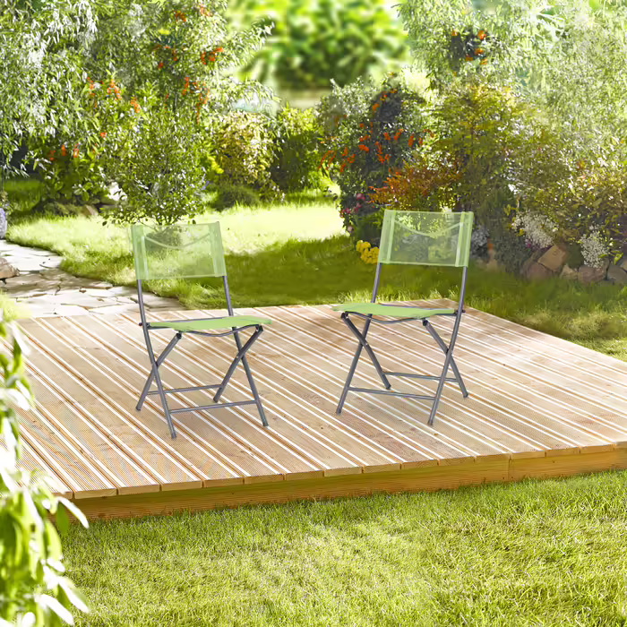 Relaxdays Klappbarer Gartenstuhl 2er Set grün