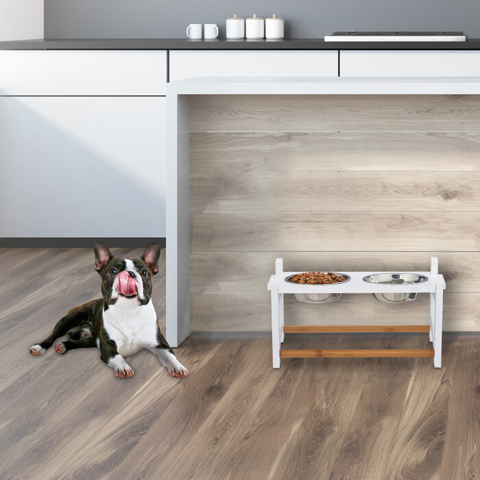 Relaxdays Futterstation mit 2 Näpfen