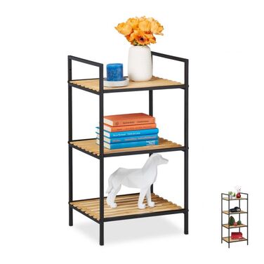 Relaxdays Standregal aus Bambus & Metall
