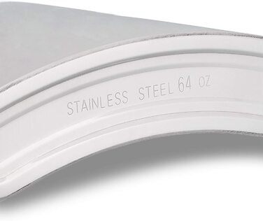Relaxdays Flachmann XXL aus Edelstahl, Riesen Flachmann mit 1,8l Fassungsvolumen, klassisches Flachmann-Design, silber