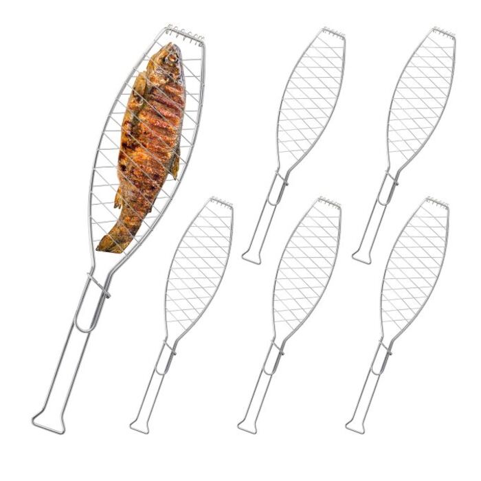 Relaxdays Fischbräter Grill 6er Set