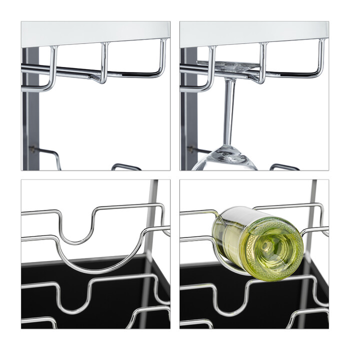 Relaxdays Servierwagen Glas BARON