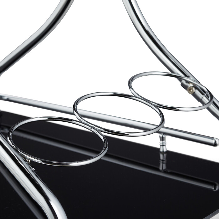 Relaxdays Servierwagen aus Chrom & schwarzem Glas