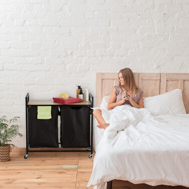 Relaxdays Wäschekorb mit Ablage