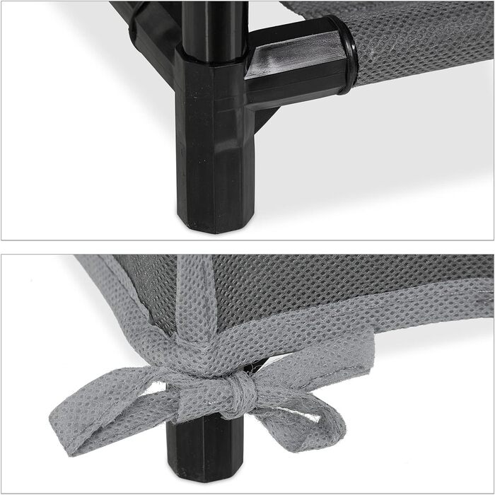 Relaxdays Schuhschrank Stoff, 5 Fächer, 15 Paar Schuhe, Abnehmbarer Bezug, Schuhregal, HxBxT: 90 x 60 x 30 cm, anthrazit