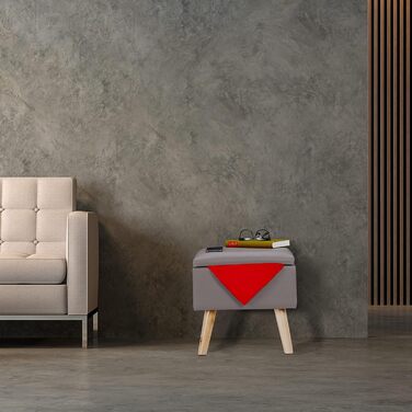 Relaxdays Sitzhocker mit Stauraum, Kunstleder, 40x40x40 cm, gepolstert, mit Deckel, Grau