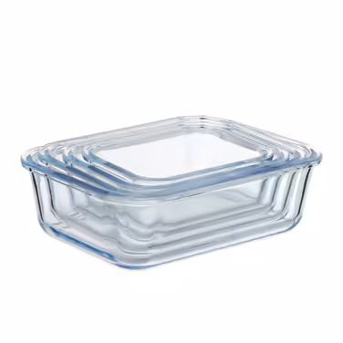 Relaxdays Glasbehälter mit Deckel 4er Set