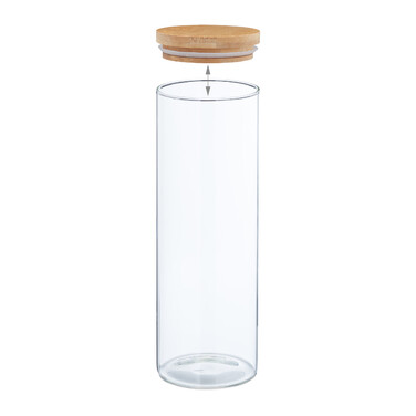 Relaxdays 3er Set Vorratsgläser mit Deckel 1600 ml