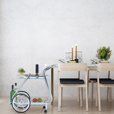 Relaxdays Servierwagen aus Chrom & Glas