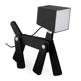 Relaxdays Tischlampe Hund schwarz