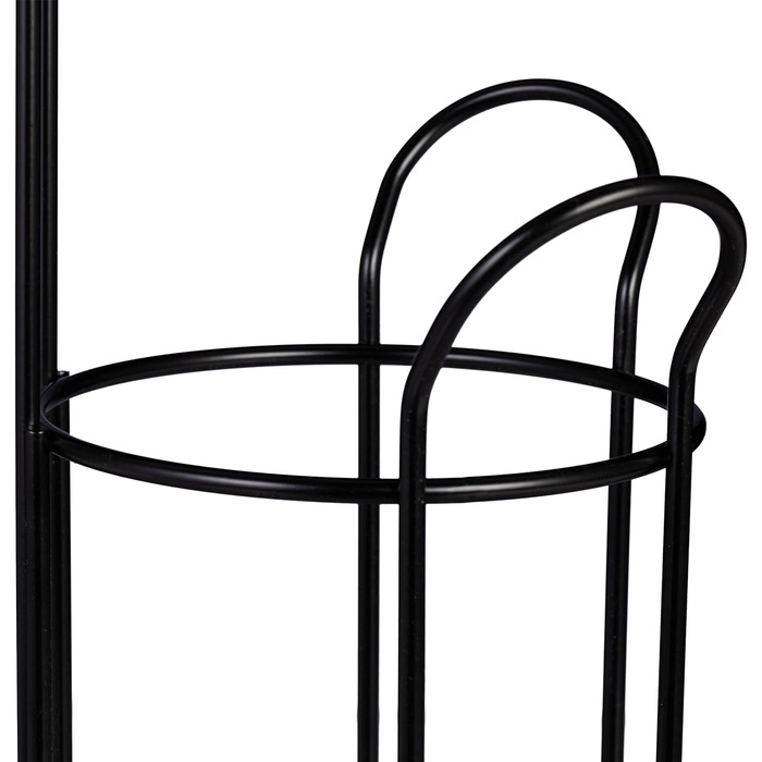 Relaxdays Toilettenpapierhalter stehend, mit Ablage, 3 Rollen Klopapier, modern, Metall, HBT: 57,5x18,5x17,5 cm, (Schwarz)