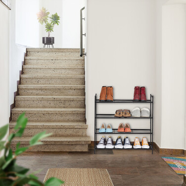 Relaxdays Stapelbares Schuhregal 4 Ebenen