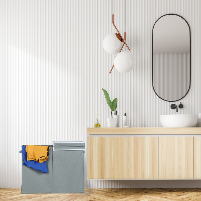 Relaxdays Wäschekorb mit Deckel 100 Liter
