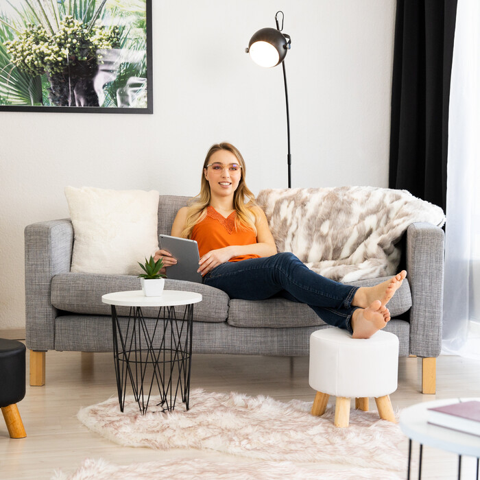 Relaxdays Hocker Kunstleder